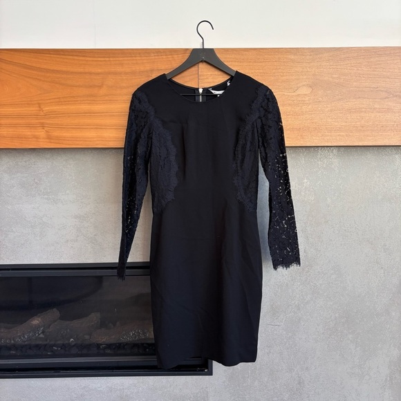 NWT DIANE VON FURSTENBERG Lace India Dress In Black, Size 4 - Picture 3 of 14